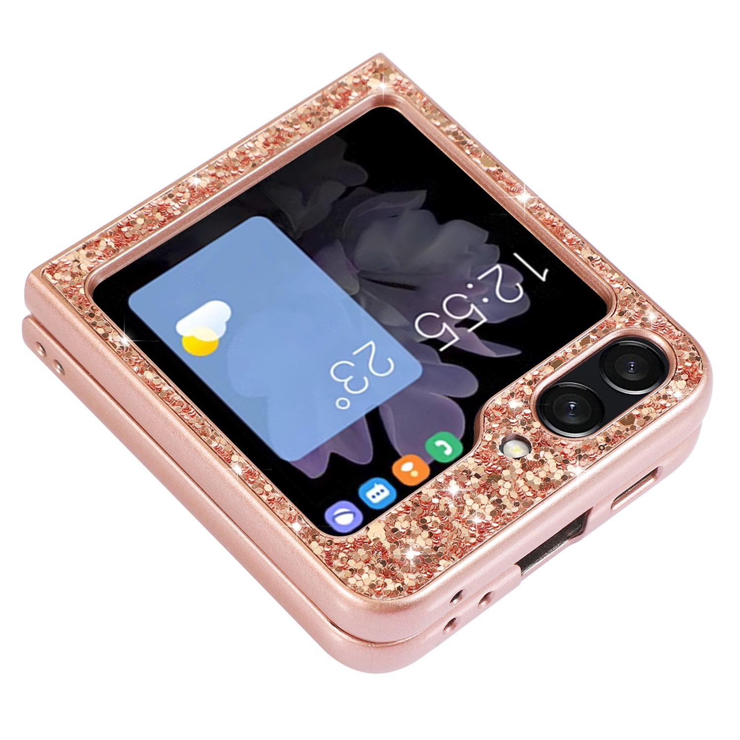 For Samsung Galaxy Z Flip5 5G Glitter Sequins Bling Case TPU Frame Back PC Electroplating Phone Cover For Samsung Galaxy Z Flip5 5G Glitter Sequins Bling Case TPU Frame Back PC Electroplating Phone Cover